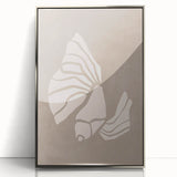 Mid Century Modern Art - Retro Minimalist Shell Design in Beige Tones