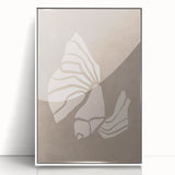 Mid Century Modern Art - Retro Minimalist Shell Design in Beige Tones