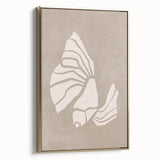 Mid Century Modern Art - Retro Minimalist Shell Design in Beige Tones