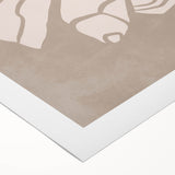 Mid Century Modern Art - Retro Minimalist Shell Design in Beige Tones