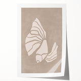 Mid Century Modern Art - Retro Minimalist Shell Design in Beige Tones
