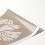 Mid Century Modern Art - Retro Minimalist Shell Design in Beige Tones