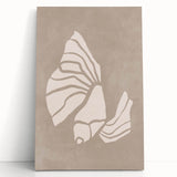 Mid Century Modern Art - Retro Minimalist Shell Design in Beige Tones