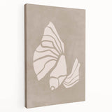 Mid Century Modern Art - Retro Minimalist Shell Design in Beige Tones