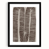 Mid Century Modern Art - Retro Minimalist Abstract Line Design in Brown