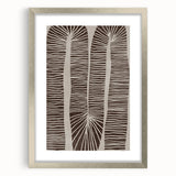 Mid Century Modern Art - Retro Minimalist Abstract Line Design in Brown