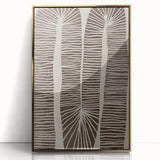 Mid Century Modern Art - Retro Minimalist Abstract Line Design in Brown