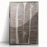 Mid Century Modern Art - Retro Minimalist Abstract Line Design in Brown