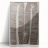 Mid Century Modern Art - Retro Minimalist Abstract Line Design in Brown