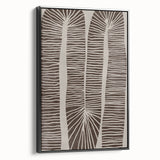 Mid Century Modern Art - Retro Minimalist Abstract Line Design in Brown