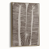 Mid Century Modern Art - Retro Minimalist Abstract Line Design in Brown