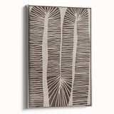 Mid Century Modern Art - Retro Minimalist Abstract Line Design in Brown