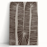 Mid Century Modern Art - Retro Minimalist Abstract Line Design in Brown