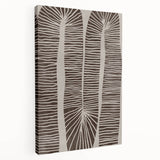 Mid Century Modern Art - Retro Minimalist Abstract Line Design in Brown