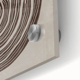 Mid Century Modern Art - Retro Minimalist Spiral Design in Brown Tones