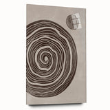 Mid Century Modern Art - Retro Minimalist Spiral Design in Brown Tones
