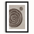 Mid Century Modern Art - Retro Minimalist Spiral Design in Brown Tones