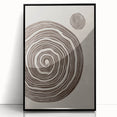 Mid Century Modern Art - Retro Minimalist Spiral Design in Brown Tones