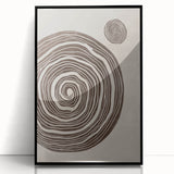Mid Century Modern Art - Retro Minimalist Spiral Design in Brown Tones