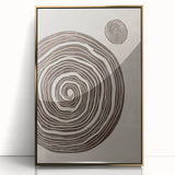 Mid Century Modern Art - Retro Minimalist Spiral Design in Brown Tones