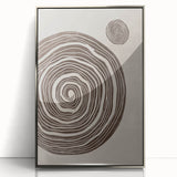 Mid Century Modern Art - Retro Minimalist Spiral Design in Brown Tones