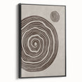 Mid Century Modern Art - Retro Minimalist Spiral Design in Brown Tones