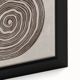 Mid Century Modern Art - Retro Minimalist Spiral Design in Brown Tones