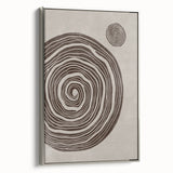 Mid Century Modern Art - Retro Minimalist Spiral Design in Brown Tones