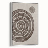 Mid Century Modern Art - Retro Minimalist Spiral Design in Brown Tones