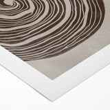 Mid Century Modern Art - Retro Minimalist Spiral Design in Brown Tones