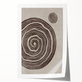 Mid Century Modern Art - Retro Minimalist Spiral Design in Brown Tones