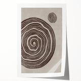 Mid Century Modern Art - Retro Minimalist Spiral Design in Brown Tones