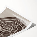 Mid Century Modern Art - Retro Minimalist Spiral Design in Brown Tones