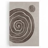Mid Century Modern Art - Retro Minimalist Spiral Design in Brown Tones