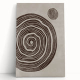 Mid Century Modern Art - Retro Minimalist Spiral Design in Brown Tones