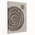Mid Century Modern Art - Retro Minimalist Spiral Design in Brown Tones