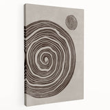 Mid Century Modern Art - Retro Minimalist Spiral Design in Brown Tones