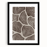 Mid Century Modern Art - Retro Minimalist Geometric Spiral Design in Brown
