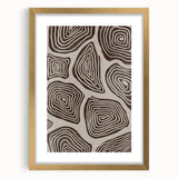 Mid Century Modern Art - Retro Minimalist Geometric Spiral Design in Brown