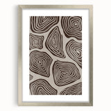 Mid Century Modern Art - Retro Minimalist Geometric Spiral Design in Brown