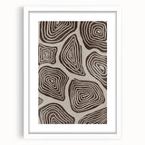 Mid Century Modern Art - Retro Minimalist Geometric Spiral Design in Brown