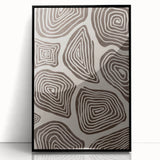 Mid Century Modern Art - Retro Minimalist Geometric Spiral Design in Brown