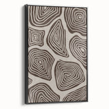 Mid Century Modern Art - Retro Minimalist Geometric Spiral Design in Brown