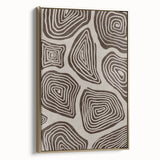 Mid Century Modern Art - Retro Minimalist Geometric Spiral Design in Brown