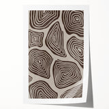 Mid Century Modern Art - Retro Minimalist Geometric Spiral Design in Brown