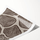 Mid Century Modern Art - Retro Minimalist Geometric Spiral Design in Brown