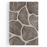 Mid Century Modern Art - Retro Minimalist Geometric Spiral Design in Brown