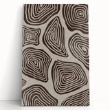 Mid Century Modern Art - Retro Minimalist Geometric Spiral Design in Brown