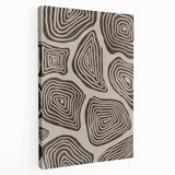 Mid Century Modern Art - Retro Minimalist Geometric Spiral Design in Brown