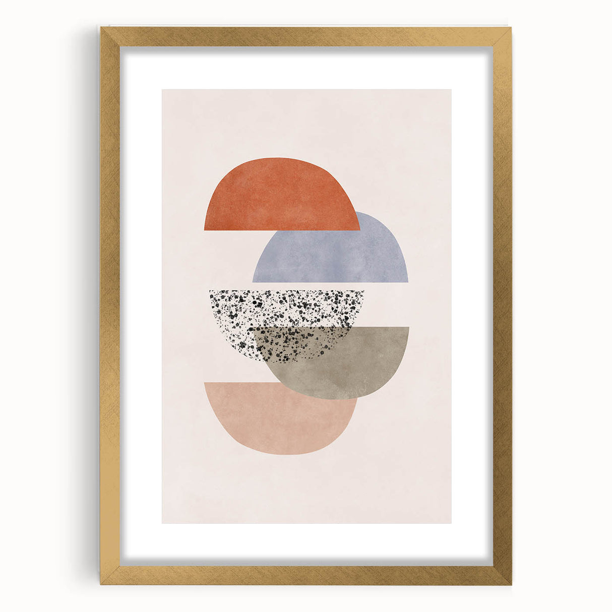 Mid Century Modern Art - Retro Geometric Abstract Shapes in Mixed Tones
